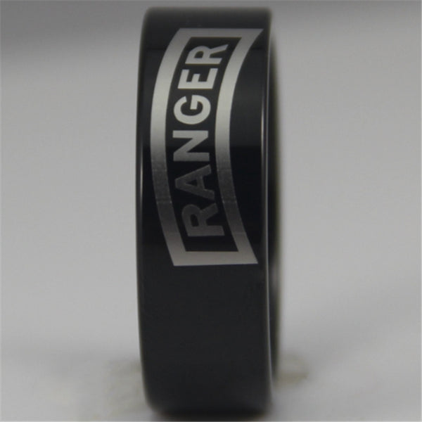 U.S. Army Ranger Black Tungsten Band Ring | Comfort Fit | 8MM - Qatalyst