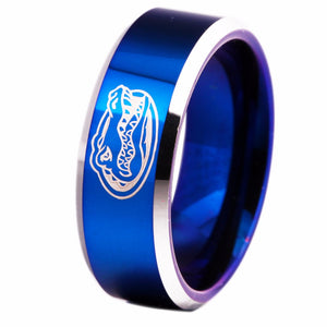 University of Florida Gators | UF | Tungsten Ring Band | Blue and Silver | 8MM - Qatalyst