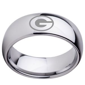 University of Georgia Bulldogs | UGA | Tungsten Ring Band | Silver | 8MM | Comfort Fit - Qatalyst