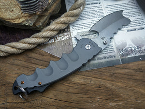 Tactical Razor Knife | Black | D2 Steel | Assisted Flip Action